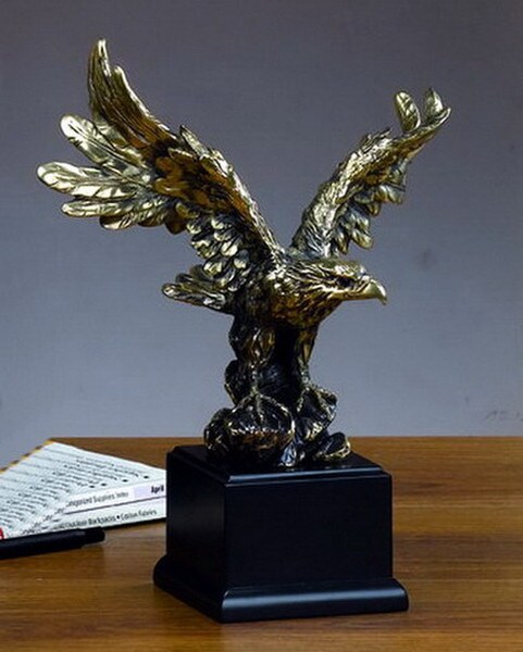 Large Scale American Eagle Statue with Antique Gold Finish Awards